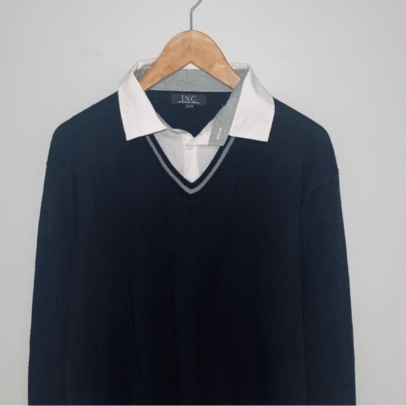 INC International Concepts Vintage Sweater Women's Size XL Black Knit Collared - Picture 3 of 7